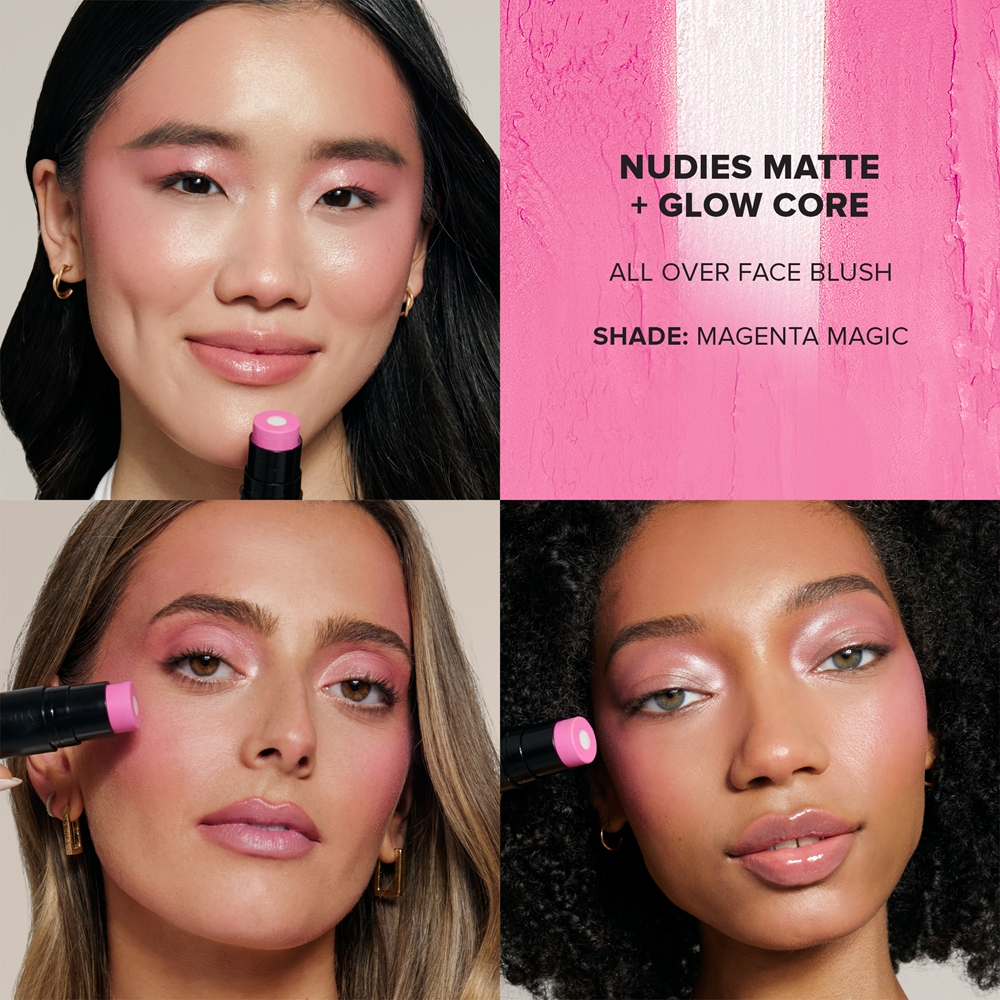 Nudestix Nudies Matte + Glow Core - Многофункциональный косметический продукт для макияжа глаз, губ и лица. оттенок Magenta Magic, 6 g