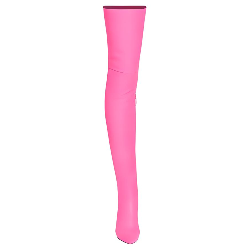 Balenciaga Knife Shark Knee High Boots 11cm Women"s Pink