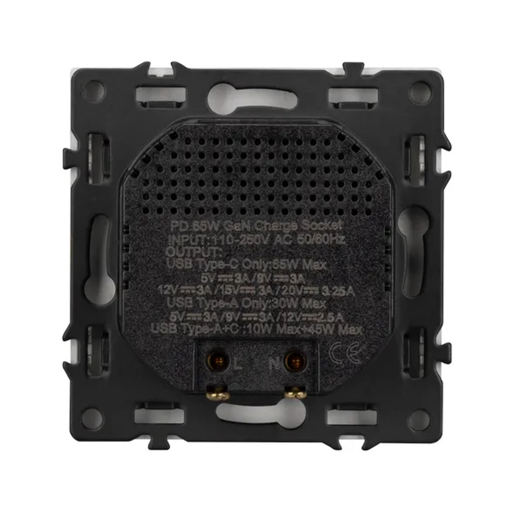 Механизм розетки с быстрой USB зарядкой SCT-NOBE-MUAC-SFPL-FC-WH (65W, QC3) (Arlight, -) 054316