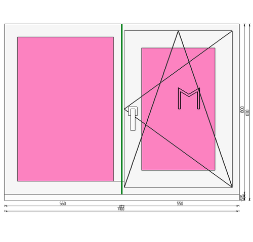 Пластиковое окно 800 х 1100 ТермА Эко + Москитная сетка