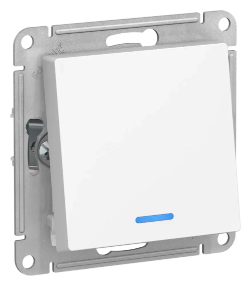 ATLASDESIGN 1-клавишный ПЕРЕКЛЮЧАТЕЛЬ с подсветкой, сх.6а, 10АХ, механизм, ЛОТОС