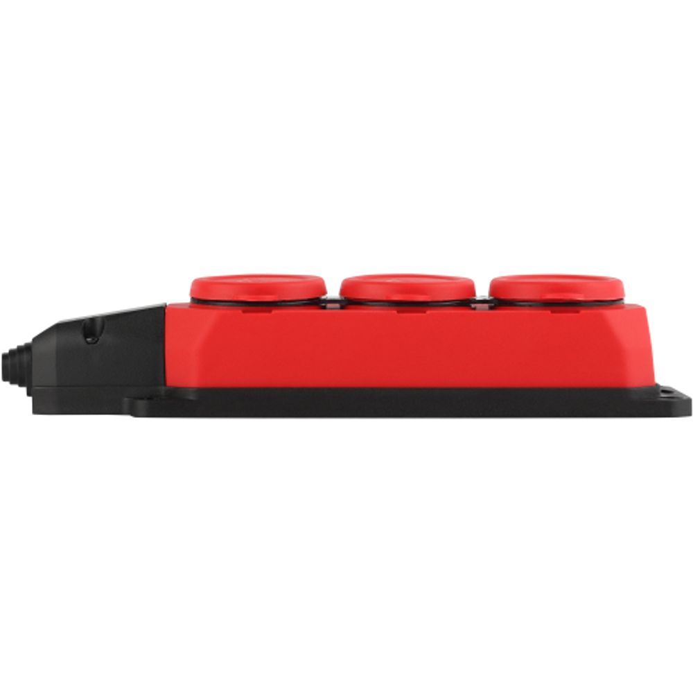 Колодка ЭРА K-3e-RED-IP44 каучуковая с заземлением 3 розетки 16A IP44 красная | Колодки