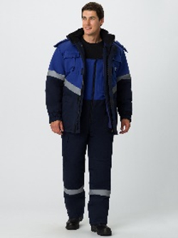 Костюм зимний Эксперт-Антистат МВО (тк.Смесовая,245) п/к, т.синий/васильковый