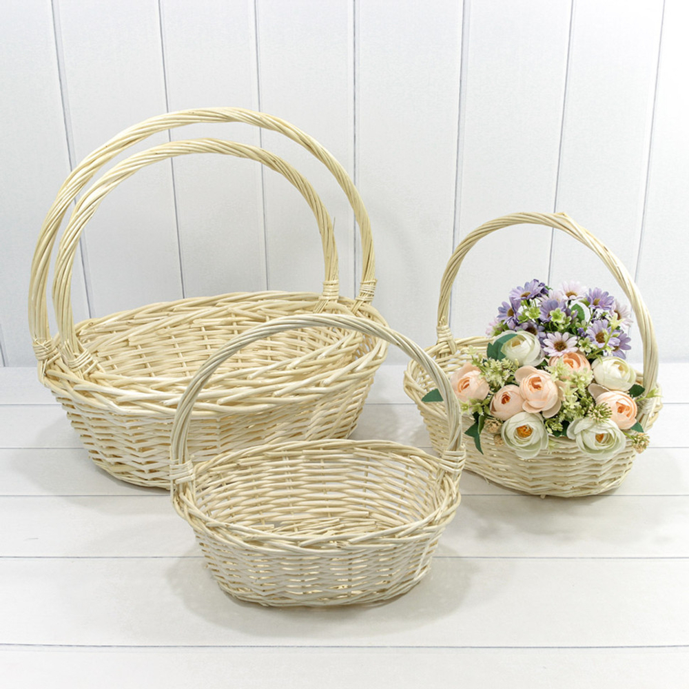 Корзина 43х35х15/44 (±5%) см Набор 4шт с ручкой (Бежевый)