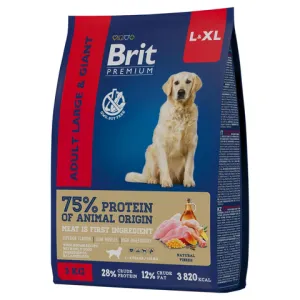 Сухой корм Brit Premium Dog Adult Large and Giant для собак крупных пород с курицей