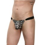 Мужские трусы-тонги с принтом в виде букв (Размер: S-M) (Цвет: черный)