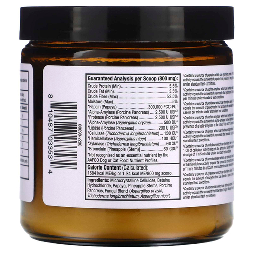 Dr. Mercola, Bark & Whiskers™, набор пищеварительных ферментов, для собак и кошек, 120 г (4,23 унции)