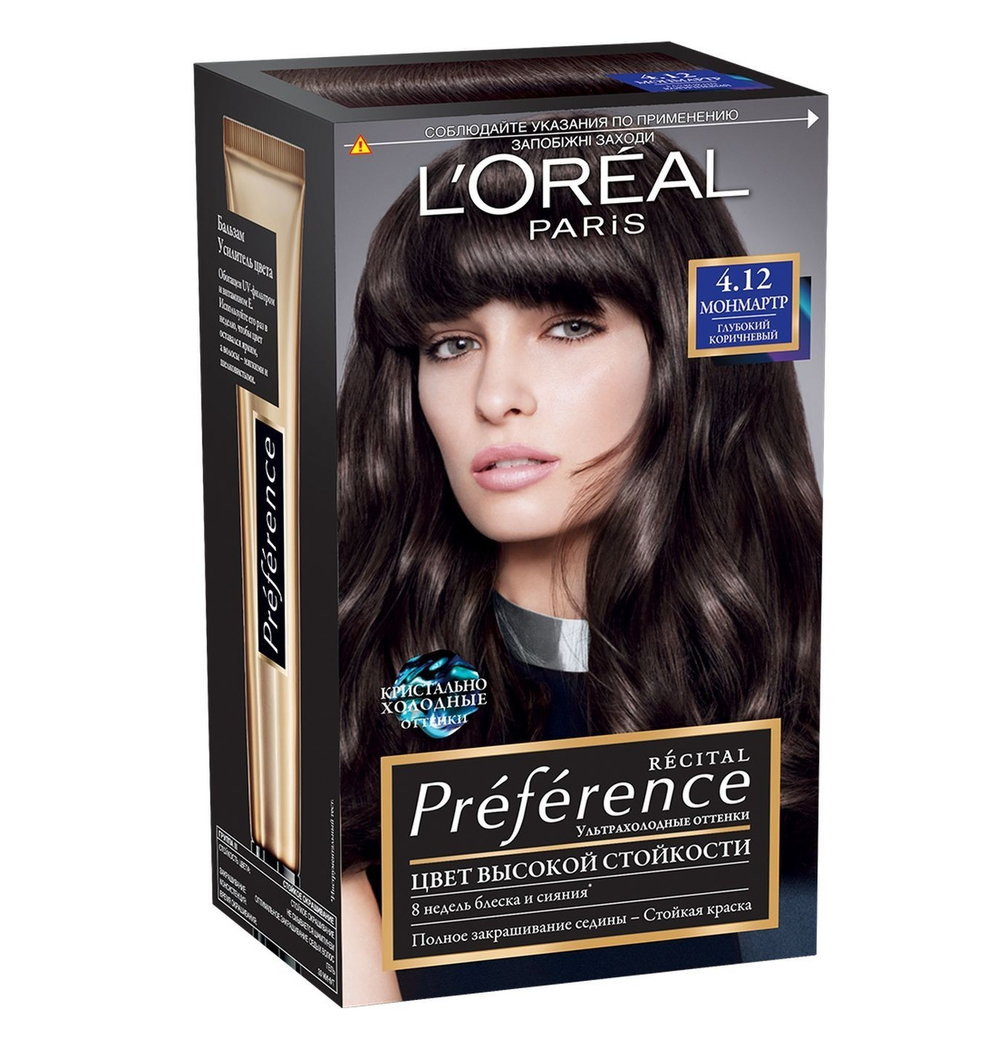 L'Oreal Paris Краска для волос Preference Recital, тон №4.12, Монмартр, 40мл