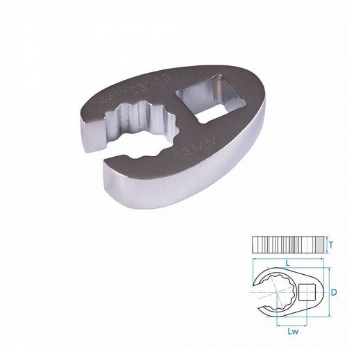 KING TONY (1031-13R) Ключ разрезной (воронья лапка) 13 мм, 3/8"