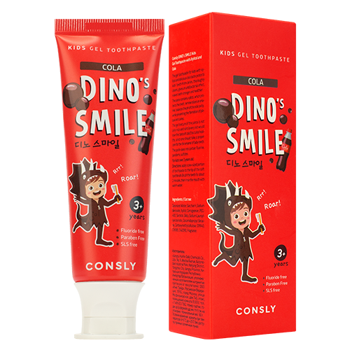 Детская гелевая зубная паста c ксилитом и вкусом колы Consly Dino's Smile Kids Gel Toothpaste With Xylitol and Cola