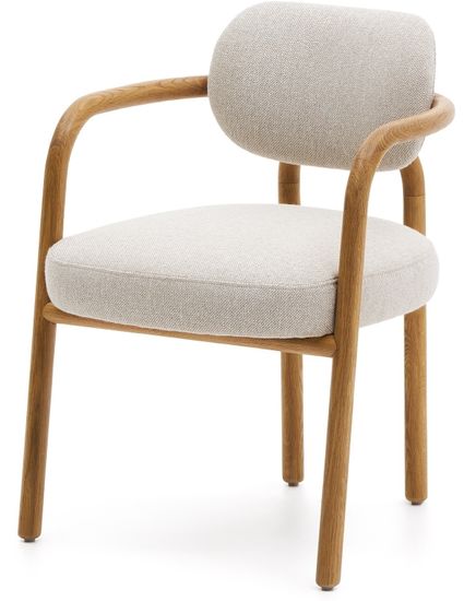 Melqui Бежевый стул из массива дуба с натуральной отделкой La Forma Испания 