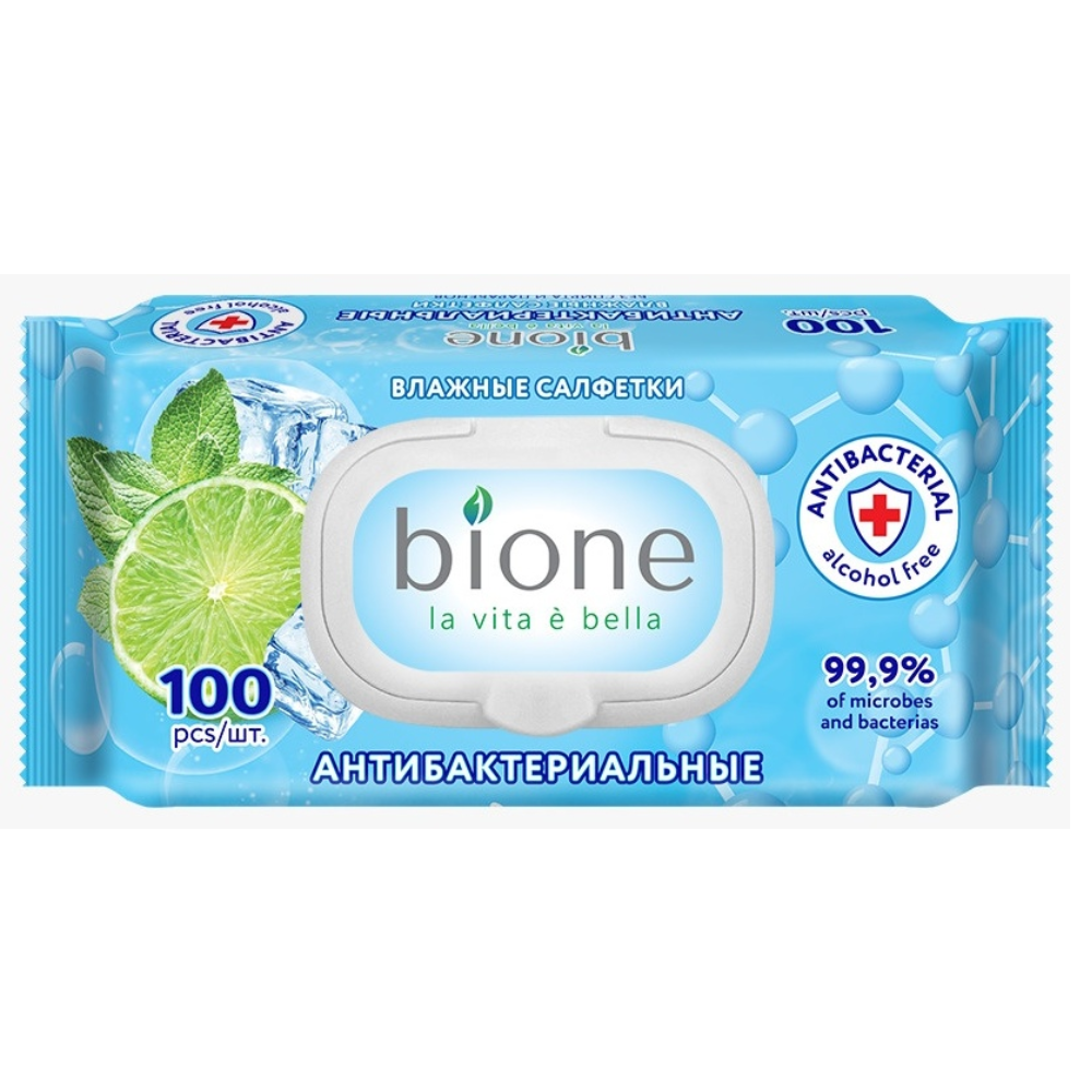 Влажные салфетки Bione 100 шт