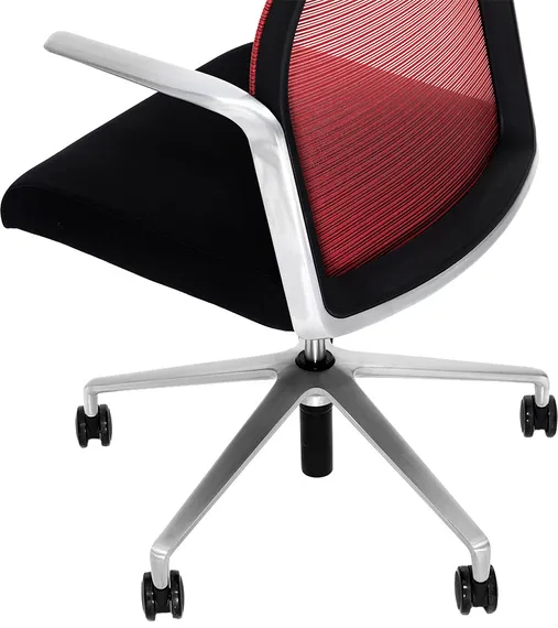 Кресло Hanson красная сетка, матовый алюминий