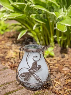 Комплект фонарь садовый "Стрекоза" и крюк для подвешивания на солнечной батарее ЧУДЕСНЫЙ САД