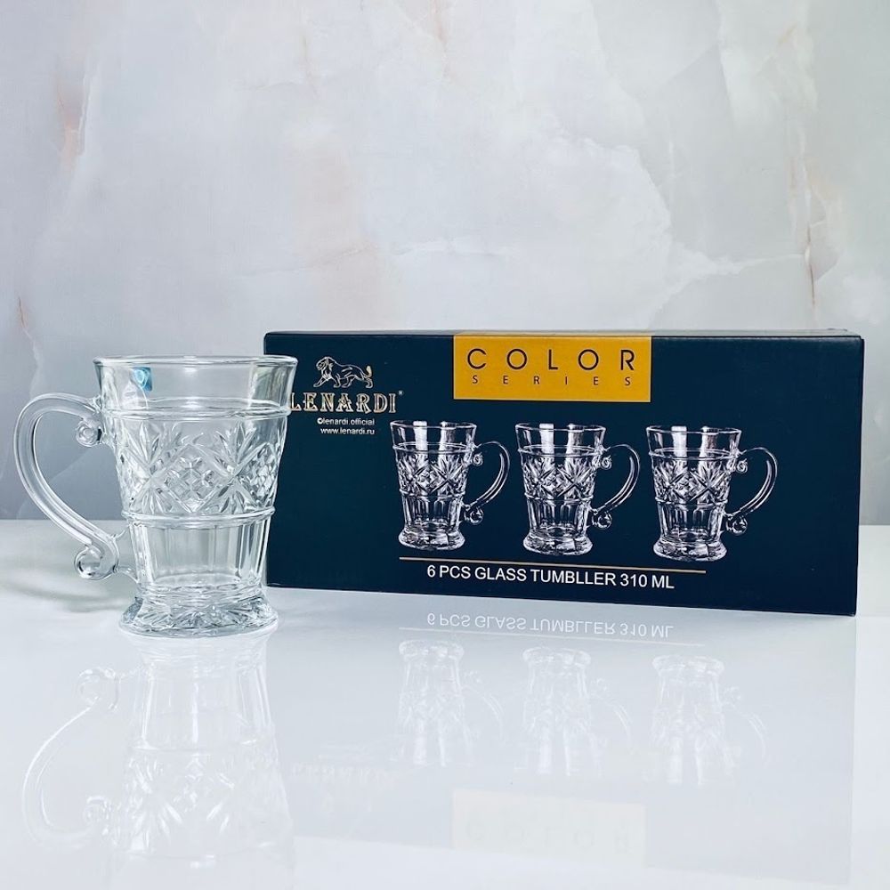 Lenardi 588-575 Набор из 6 кружек 310мл в под.уп.(х8)Стекло