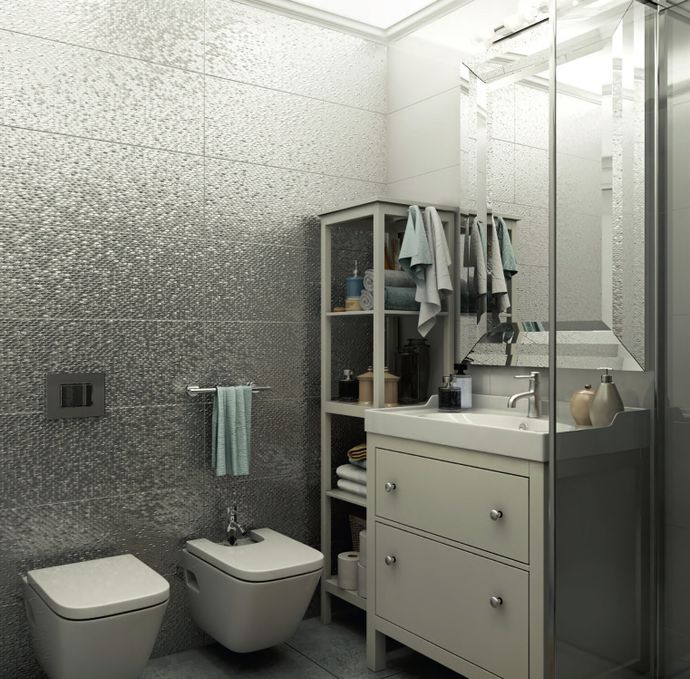 Дизайн ванной комнаты с туалетом и стиральной (47 фото)