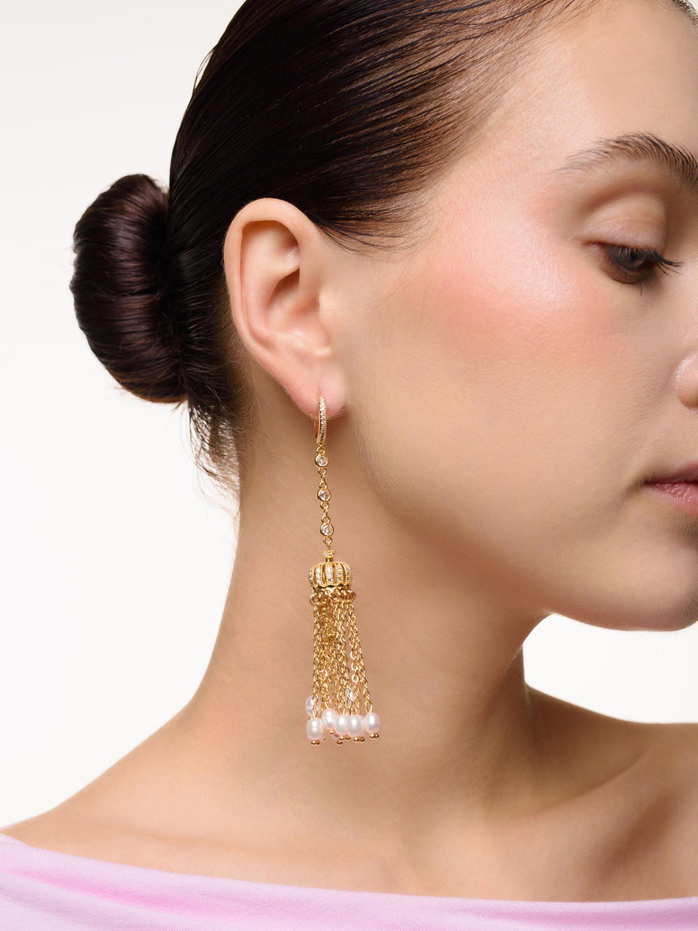 Серьги "Queen pearl" Gold