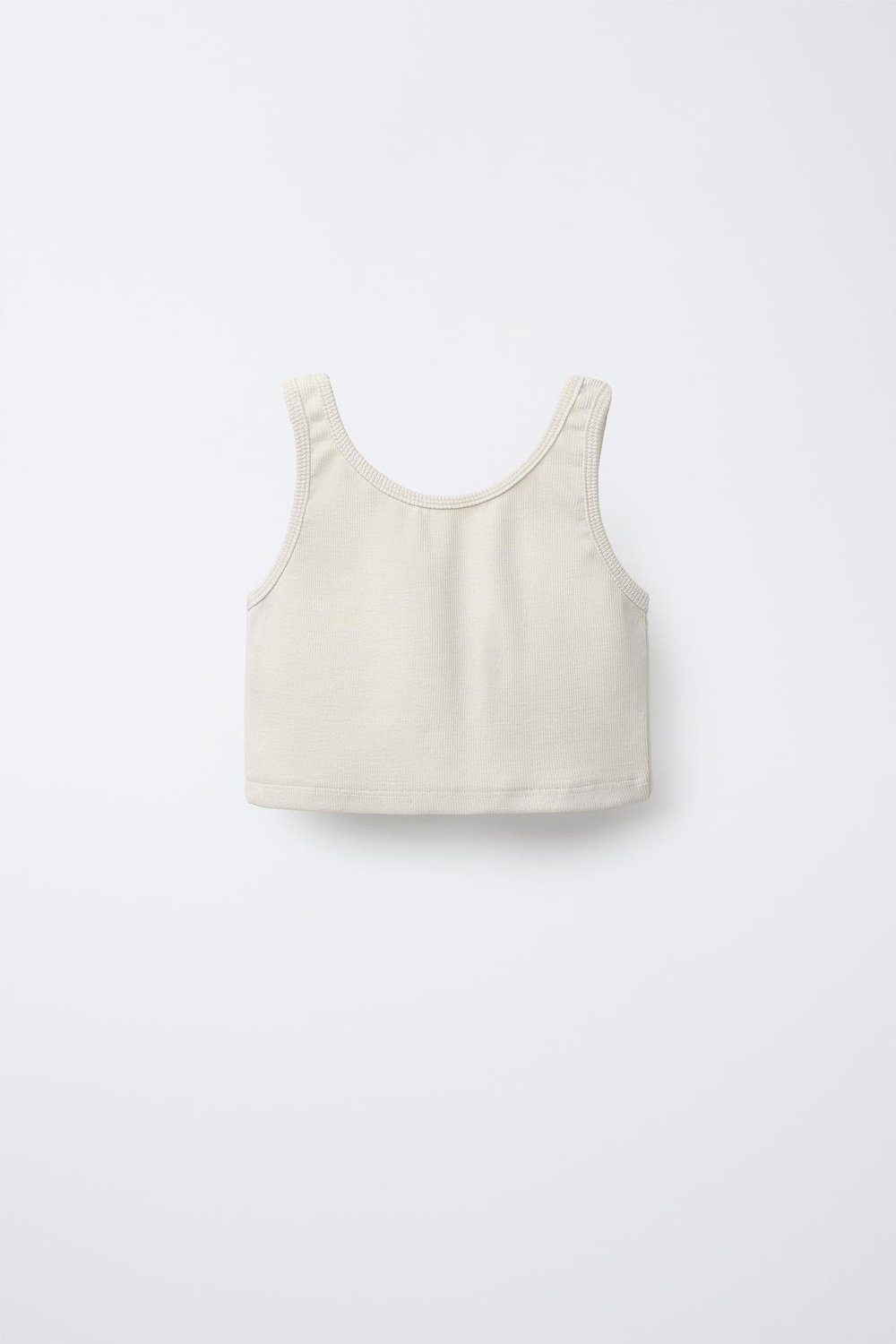 ZARA КОМПЛЕКТ ИЗ ФУТБОЛКИ И ШОРТОВ-БЕРМУДОВ В РУБЧИК HEAVY, ЭКРЮ