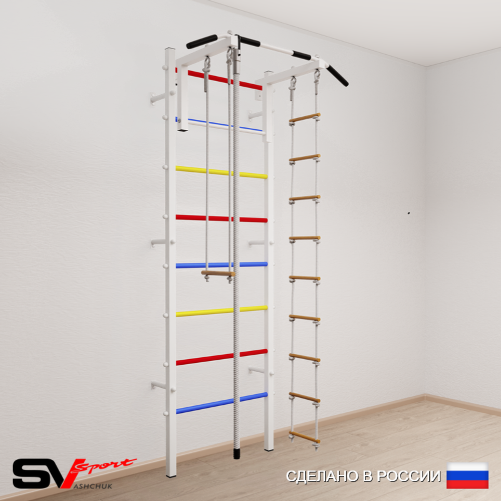 Шведская стенка Sv Sport 516 (Турник стандарт/Канат/Лестница/Трапеция)