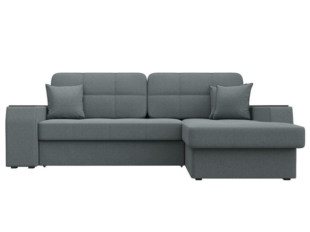 Диван угловой Брюссель правый угол, Амур 07 серый, Рогожка, 125968