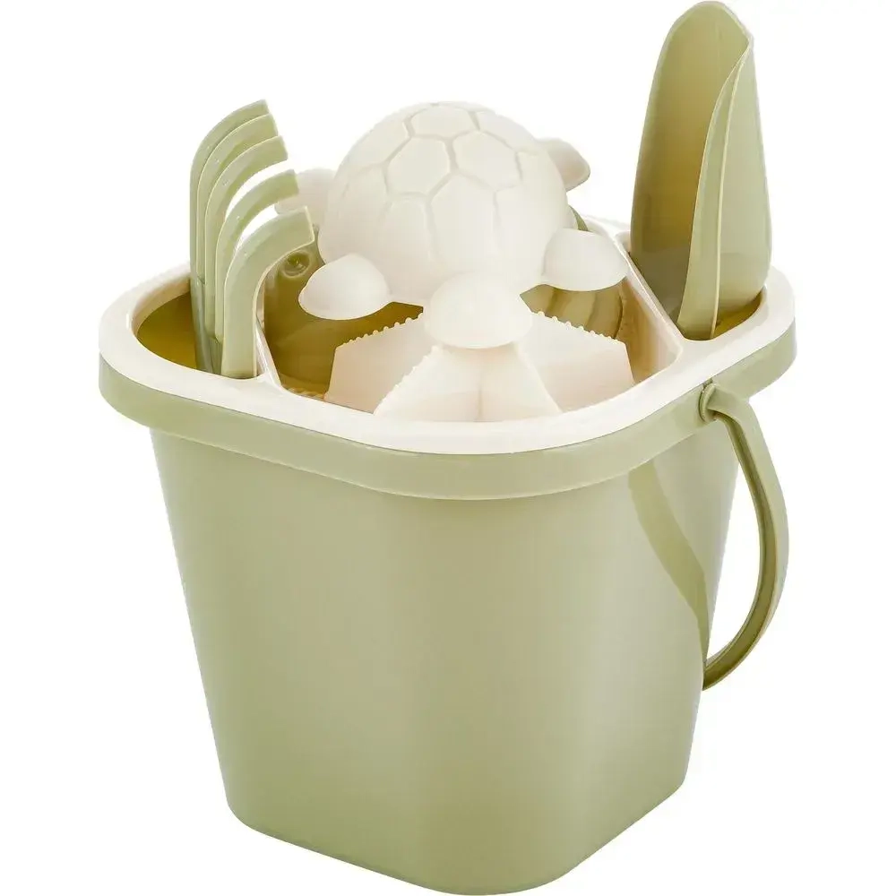 Песочный набор Lalababy for Green Republic (ведерко, сито, совочек, грабельки, 4 формочки)