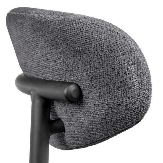 Полубарный стул Arvo 65 см, серый шенилл с черными ножками