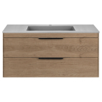 Тумба под раковину Vincea Chiara 2D 1000 подвесная, 2 выкатных ящика soft-close, N.Oak