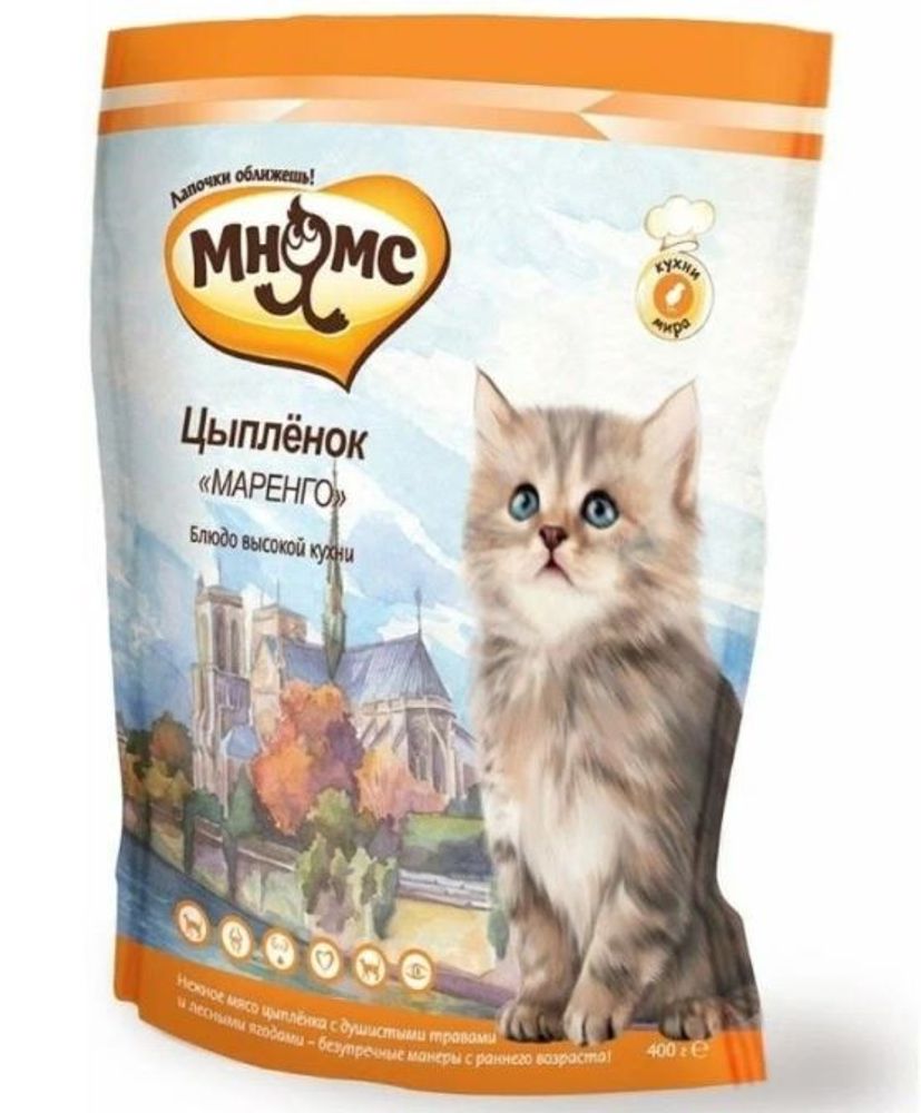 Мнямс корм для котят цыпленок Маренго 400г Мнямс корм для котят цыпленок Маренго 400г
