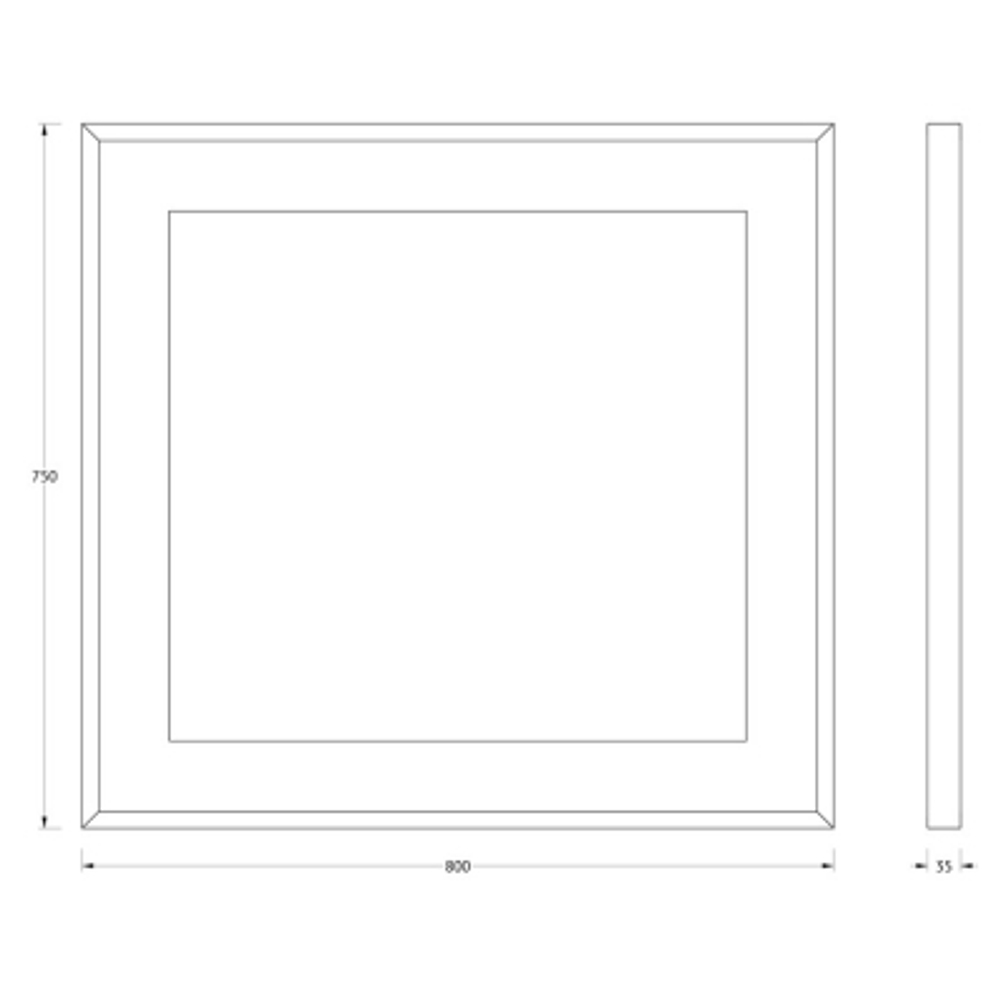 Зеркало Evoform в багетной раме со встроенным LED-светильником 22 W 80x75 см