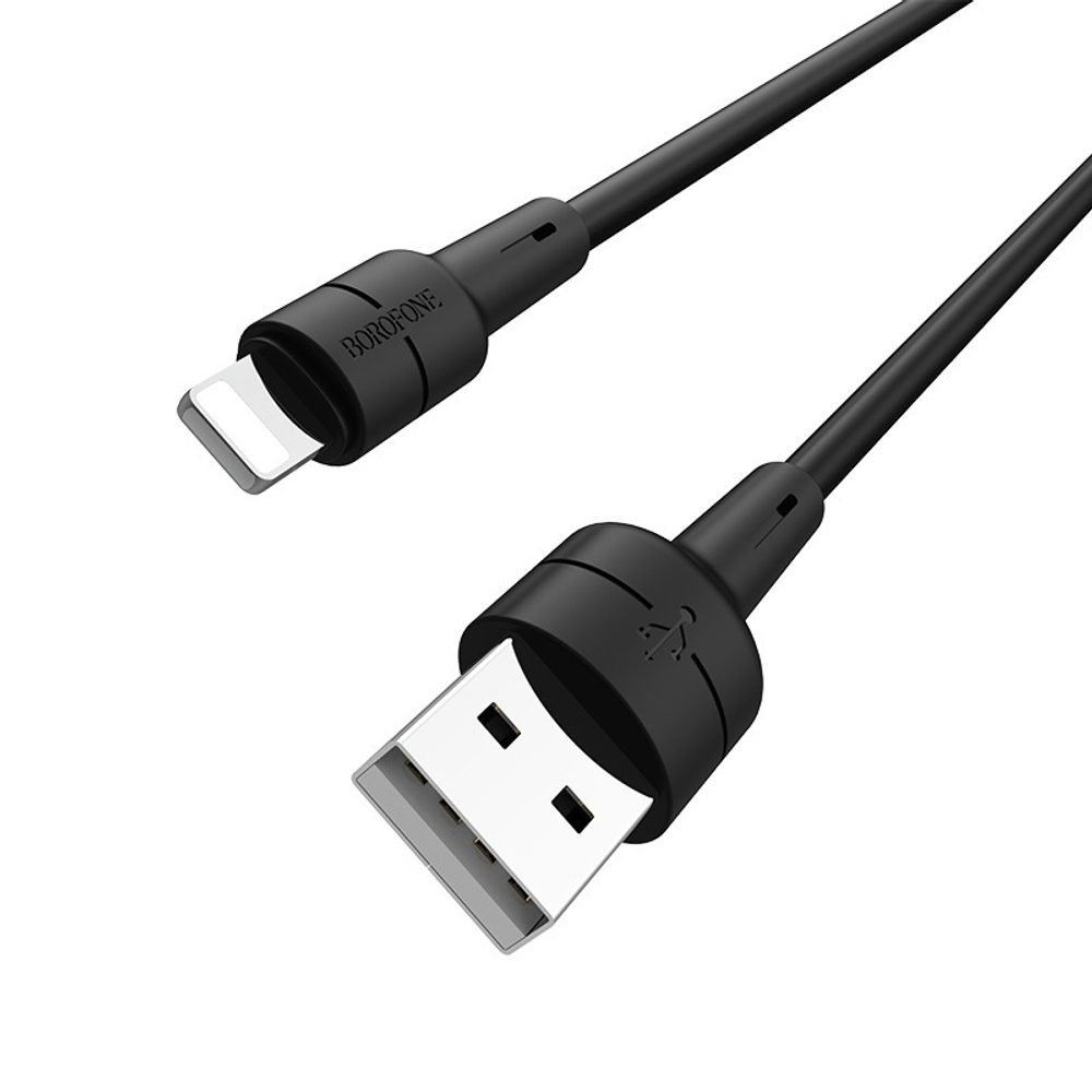 Кабель Borofone BX30 USB-Lightning 2.4А 1м Silicone Black