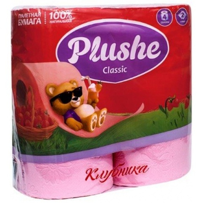 Т/бумага PLUSHE CLASSIC 2-х сл.4шт.(Клубника)