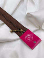 Молния коричневая  бронзовый замок