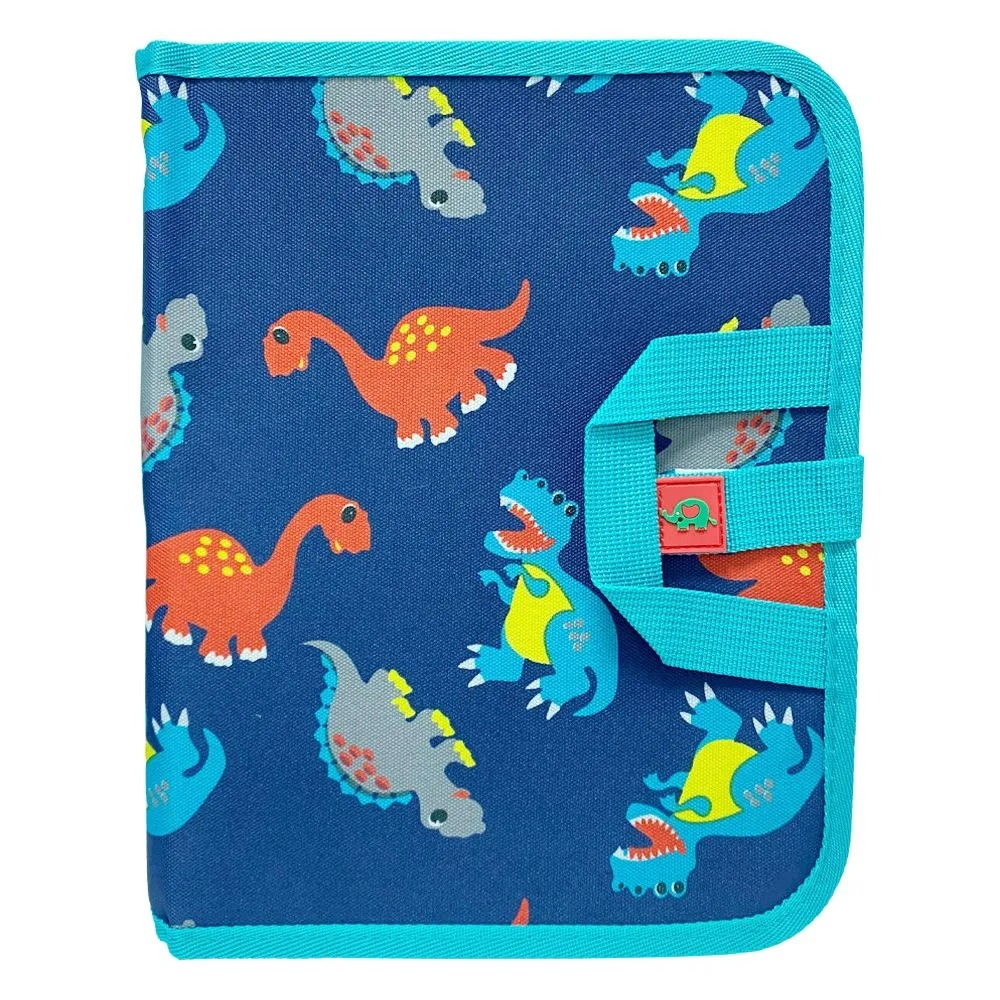 Папка для рисования со стирающимися фломастерами А4, 6 поверхностей на молнии, 3 маркера и 2 салфетки в комплекте, для мальчика, с динозавриками