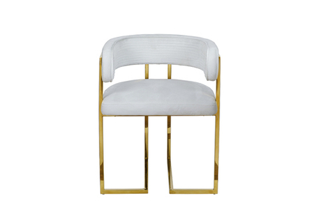 Стул Garda Decor велюр светло-серый, золото 60*55*73 см