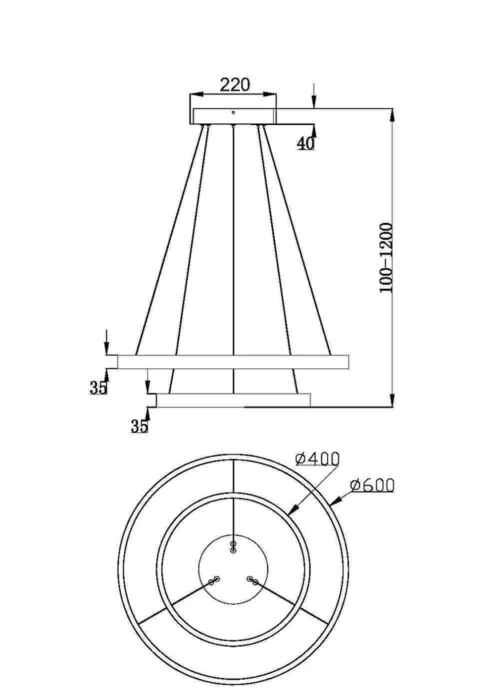 Подвесная люстра Maytoni RIM MOD058PL-L55BSK