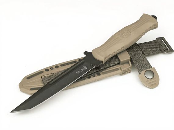 Нож тактический туристический разделочный НР-19 Кизляр AUS 8 Бежевый