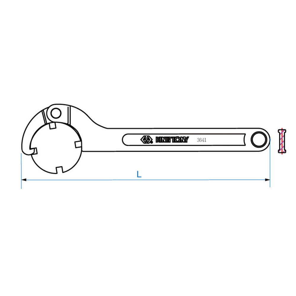 Ключ радиусный шарнирный 120-180 мм KING TONY 3641-I0