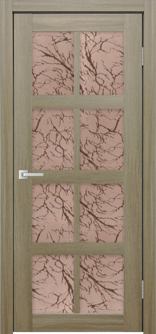 Межкомнатная дверь Мюнхен 01 ДО / Цвет Тон Неаполь / Остекление "Гранит бронза" / Двери Верда