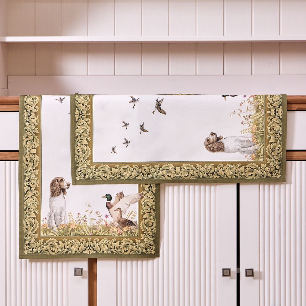 НАБОР ПОЛОТЕНЕЦ ИЗ 2Х ШТ "ОХОТА",40Х60СМ, 100% ХЛОПОК, СОБАКА