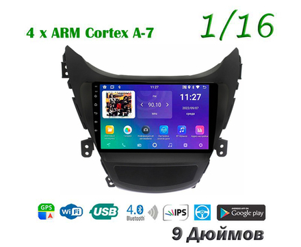 Topway TS7 1+16GB 8 ядер для Hyundai Elantra, Avante 2010-2013