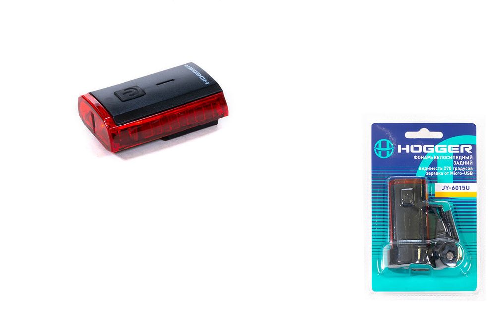 Фонарь HOGGER задний, 3 суперъярких диода, 1 режим, крепеж на подседельный штырь, индикатор зарядки, аккумулятор, micro USB, пластик