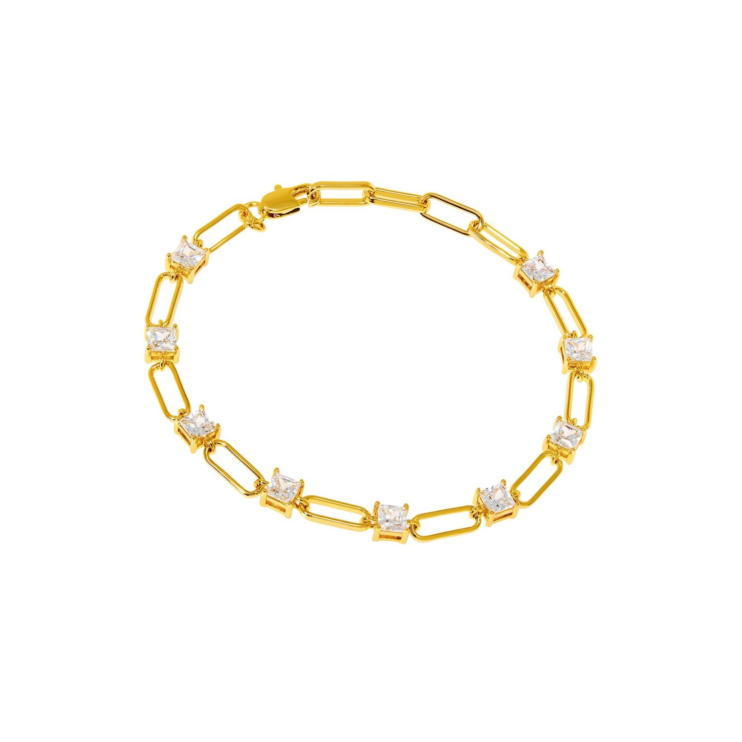 Браслет Amazing Gold Square Bracelet - Crystal