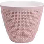 Кашпо для цветов пластиковое 1,6л d-16 см «Ротанг» Бежево-розовый