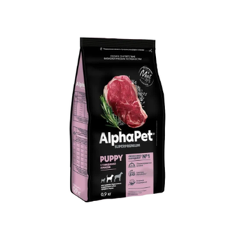 Сухой корм для щенков, беременных и кормящих собак средних пород AlphaPet Superpremium (АльфаПет) с говядиной и рисом, 900 гр