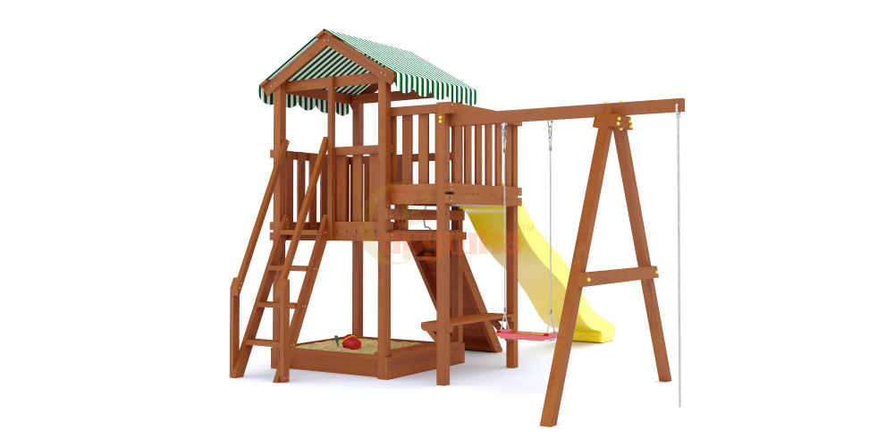 Детский игровой комплекс Савушка "Мастер" - 1 (с окраской) горка 3м