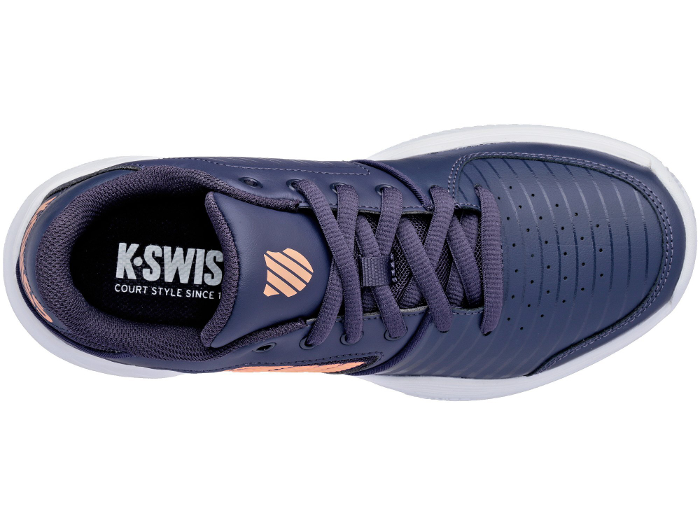 Женские Кроссовки теннисные K-Swiss Court Express Women - graystone/peach nectar/white