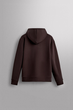 ZARA ТЕХНИЧЕСКАЯ ТОЛСТОВКА НА МОЛНИИ С КАПЮШОНОМ, БУРГУНДИ