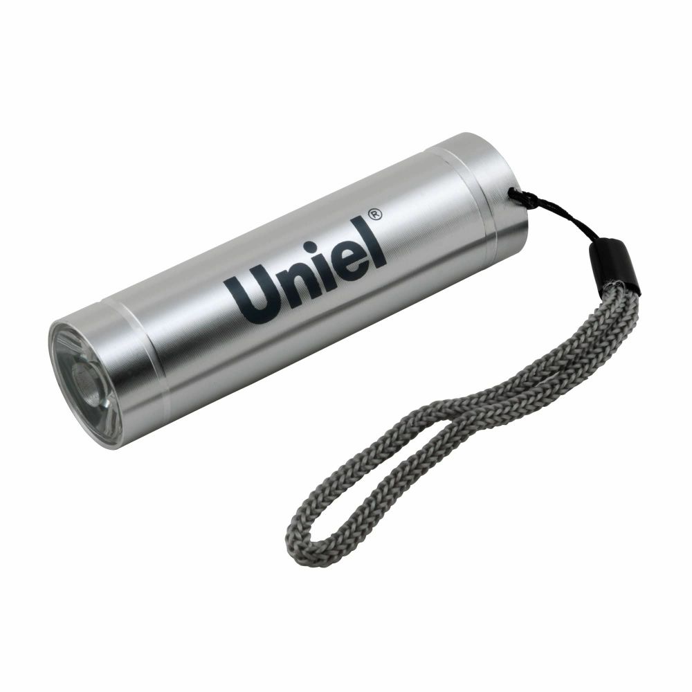 S-LD043-B Silver Фонарь Uniel серии Стандарт New Classic, алюминиевый корпус, 1 Watt Led, упаковка – блистер, 3ХAAA н/к, цвет – серебро