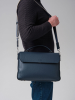 Мужская кожаная сумка Levi DBR 7115 насыщенный синий