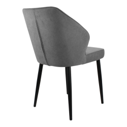Стул "Берг" (арт. 323), велюр Бренди В22 серый, ножки круглые черные
